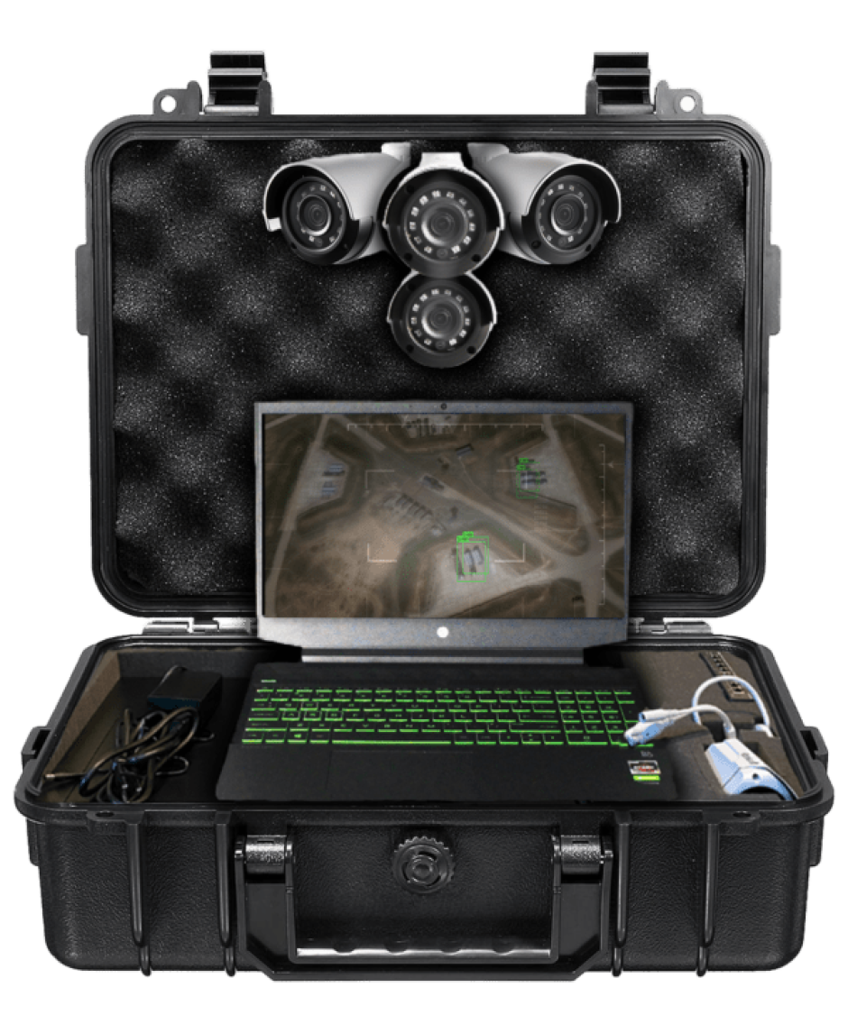 Image of deployable case with laptop